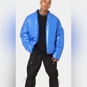 NWT Club Paradise Unisex Paxton Puffer Jacket No Front Closure - Blue- Size 2XL